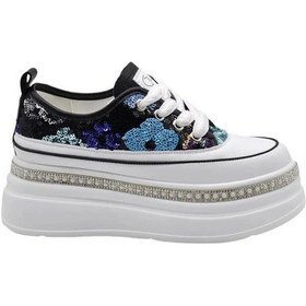 Resim Guja 25y423-6 Gizli Dolgu Pulpayetli Kadın Sneaker Ayakkabı Siyah 