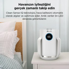 Resim Shark Auto Iq Hava Temizleyici Filtre Değişimine Gerek Yok 5 Yıl Kullanım Akıllı Hava Kalitesi Sensörü %99.97 Partikül Tutucu Hepa Filtre Geniş Alan Etkili Koku ve Duman Avcısı + Tiftik Toplayıcı 
