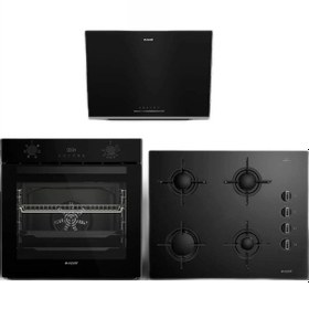 Resim Arçelik AFC 330 S - ADE 606-2 S - OCD T 601 ES Eko Siyah Cam Ankastre Set 