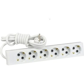 Resim Günsan Altılı Çocuk Korumalı Topraklı Grup Priz 5 Metre 