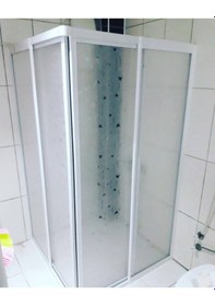 Resim Nokta Duşakabin 80 x 80 Kare Köşe Girişli Teknesiz Mika Duşakabin Nd 404 Şeffaf 