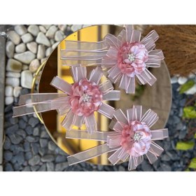 Resim GÜRLEK TEKSTİL Gelin Bohçası Için Çiçek Motifli 3 Adet Pempe Bohça Çiçeği (BOHÇA SÜSÜ).. 