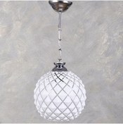 Resim Genel Markalar Ada Avize Beyaz Baklava Cam Tekli Avize Metal Duy (ÇAP 20 CM) 