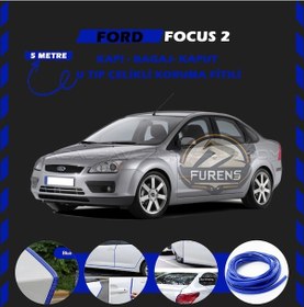 Resim Ford Focus 2 Oto Araç Kapı Koruma Fitili 5metre Parlak Mavi Renk 