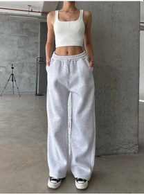 Resim 3 İplik Şardonlu Oversize Eşofman Gri Gri 