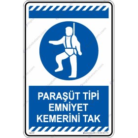 Resim İsg Tabelam 25x35cm/fosforlu kompozit/Paraşüt Tipi Emniyet Kemerini Tak 