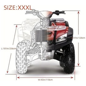 Resim Challenger Rüzgar Geçirmez Ağır Hizmet Atv Örtüsü Uv Koruma 256x109x119cm Xxxl 