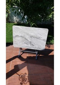 Resim Dekoratif Katlanır Masa Bahçe Ve Çalışma Masası 60 90 Gri 