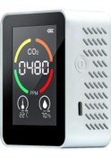 Resim Yaozixa Co2, Sıcaklık Ve Nem Sensörlü İç Mekan Hava Kalitesi Monitörü - Led Ekranlı Gerçek Zamanlı Ölçüm, Usb Type-c Şarjlı 1200mah Pil, Beyaz 
