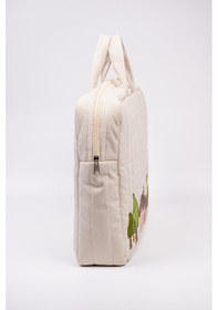 Resim Laptop Çanta Patchwork Krem 