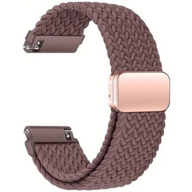 Resim Gaojunshop01 Mazoft Örgü Spor Kayış 20mm Smoke Purple Samsung Galaxy Watch Uyumlu 