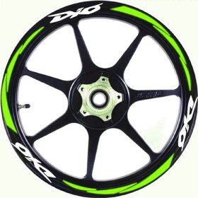 Resim Ddlife Store Dio Kırmızı Yazılı Fıstık Yeşili,reflektifli,fosforlu Jant Şeridi, Sticker 