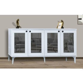 Resim 4 Kapılı Aynalı Beyaz Konsol Beyaz 