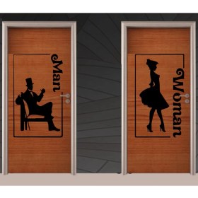 Resim Ne Verelim Size Man-Women Tuvalet-Wc Kapı Sticker 