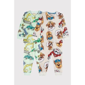 Resim 2'li Paw Petrol ve Ekskavatör Desenli Erkek Çocuk Pijama Takımı 