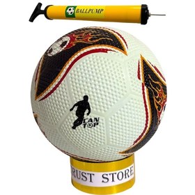 Resim A Kalite Kauçuk Futbol Topu No:5 + Şişirme Pompası Siyah 