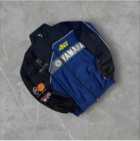 Resim Lushen Yamaha 46 Mavi Motorcu Yağmurluk Rüzgarlık İnce Ceket 