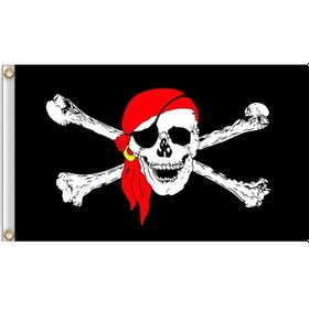 Resim Sones 60x90cm Bar Perili Ev Korsan İskelet Bayrağı Cadılar Bayramı Asılı Kumaş, Stil: Kırmızı Başörtüsü 3+ 