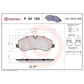 Resim Ford Custom On Fren Balatasi 2.2 Tdci 2012-2018 Brembo P24152 