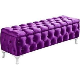 Resim aldagelsin Lüks Sandıklı Chester Puf Bench Ayakucu Koltuk 120 Cm 