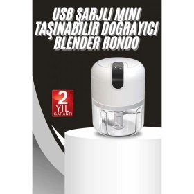 Resim MiraLive Mini Doğrayıcı Rondo Taşınabilir Mini El Blender Paslanmaz Çelik 