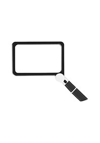 Resim Tam Sayfa 5x Katlanır Işıklı Büyüteç Okuma İçin Dikdörtgen Tutma Büyüteci, 48 Led Işıklı 