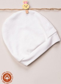 Resim Miniel Unisex Bebek Penye Organik Pamuklu Yenidoğan 3lü Bebek Bere Renkli Set 