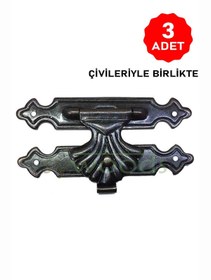 Resim sywoods Büyük tavla klips 3 adet No:4 kutu kapak kilit oksit 