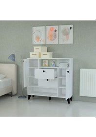 Resim Yağız Oyuncak Dolabı Beyaz 