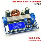 Resim 1/2 adet 35W DC 5.5-30V'den 0.5-30V'ye Dijital LCD Ekran Otomatik Yükseltme/Aşağılatma Dönüştürücü Güç Modülü Ayarlanabilir Kart 