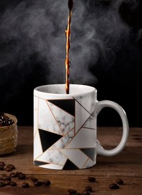 Resim yhfoto Mermer Etnik Kupa - Vintage Kupa - Retro Kupa - Kupa Bardak - Etnic Cup Mug 