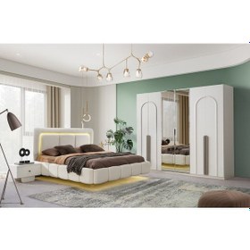 Resim Barcelona Mdf Bazalı Ledli Yatak Odası Takımı 