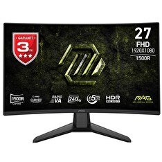 Resim MSI 27 MAG 274CF X24 1920x1080 (FHD) 16:09 CURVE 1500R RAPID VA 240Hz 0.5MS (Min.) FREESYNC PREMIUM GAMING MONITOR 