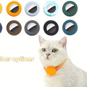 Resim Gıda Sınıfı Silikon Pet Kemer Lokatör Koruyucu Kılıf, Airtag Lokatör Koruyucu Kılıf Kedi Kemerleri ve Köpek Kemerleri için Uygun, 14 Renk Seçeneği ile Evrensel Takipçi Koruyucu Kılıf 