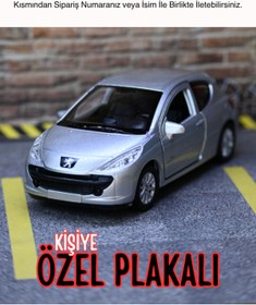 Resim bebeym peugeot 207 oyuncak araba - peugeot 207 metal araba - kişiye özel hediye - gri 