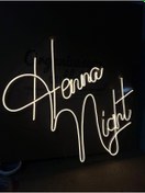 Resim organizasyon outlet Henna Night Neon Tabela Işıklı Kına Gecesi Düğün Neon 70x70 Cm Vintage 