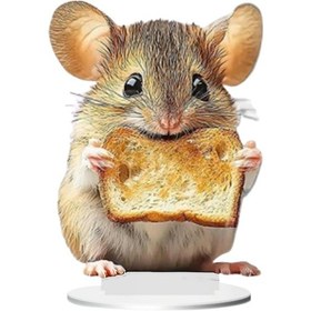 Resim Suntek 2d Düz Hamster Ekmek Yeme Masası İşareti Su Geçirmez 20x14.8cm 