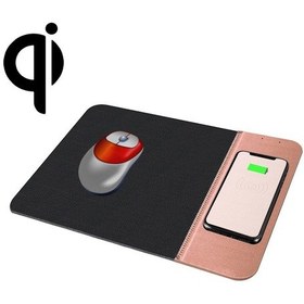 Resim Ojd-36 Qı Standart 10w Aydınlatma Kablosuz Şarj Cihazı Kauçuk Mouse Pad, Boyut: 26.2 X 19.8 X 0.65cm Gül Altın 