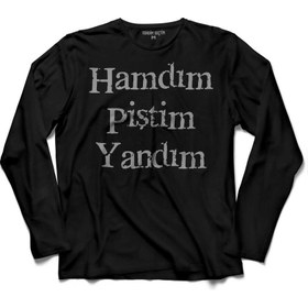 Resim Kendim Seçtim Hamdım Piştim Yandım Mevlana Mesnevi Tasavvuf Uzun Kollu Tişört Baskılı Çocuk T-Shirt 