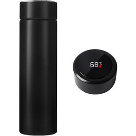 Resim Vkemall 304 Paslanmaz Çelik Vakumlu Isı Tutucu Bardak, Akıllı Sıcaklık Ölçer, 470ml, Siyah Altın/kırmızı Seçenekli 
