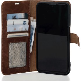 Resim eonaks Samsung Galaxy S23 FE Hakiki Deri Cüzdanlı Kapaklı Kaliteli Lüks Cüzdan Kılıf 
