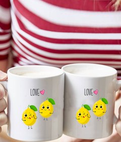 Resim Procity Sevimli Limonlar Ikili Beyaz Kupa Bardak 
