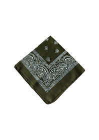 Resim Pamuklu Klasik Desen Unisex Bandana Renkli Bandana Etnik Desenli A Kalite Bandana Haki 