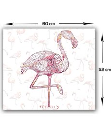 Resim Decorita Flamingo Desen | Cam Ocak Arkası Koruyucu | 52cm x 60cm 