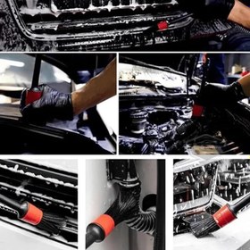 Resim Araç İçi Temizlik Fırça Seti 7'li Oto Detay Fırçası Yumuşak Toz Alma Klima Havalandırma Torpido Temizlik Aleti Jant Köpük Temizleme Motor Detay 