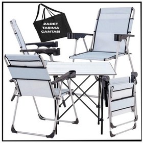 Resim Uyguna-yakala Turkuaz - Taşıma Çantalı 4 Adet Katlanır Kamp Sandalyesi Ve Alüminyum Masa Seti -a01- Turkuaz 