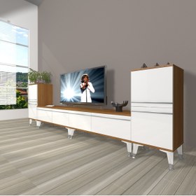 Resim Decoraktiv Eko 9220t Mdf Silver Tv Ünitesi Tv Sehpası - Ceviz - Beyaz 