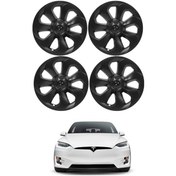 Resim Tesla Model Y Solstıce Jant Kapağı Seti 19 İnç, Mat Siyah Renk 