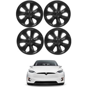 Resim Tesla Model Y Solstıce Jant Kapağı Seti 19 İnç, Mat Siyah Renk 