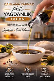 Resim EcoVibe 2 Adet Damlatmaz Kapaklı Şişe Tıpası Sızdırmaz Yağdanlık Ucu Kapağı Tıpası Yağ Şişesi Başlığı 